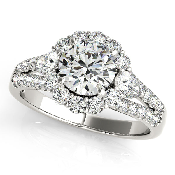 Platinum Round Halo Engagement Ring