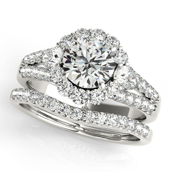 Platinum Round Halo Engagement Ring - Image 3