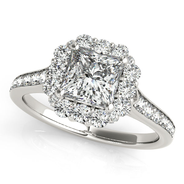 Platinum Halo Engagement Ring