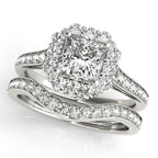 Platinum Halo Engagement Ring - Image 3
