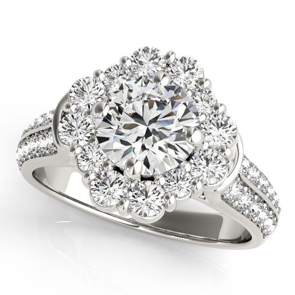 Platinum Round Halo Engagement Ring