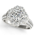Platinum Round Halo Engagement Ring