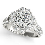 Platinum Round Halo Engagement Ring