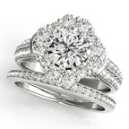 Platinum Round Halo Engagement Ring - Image 3