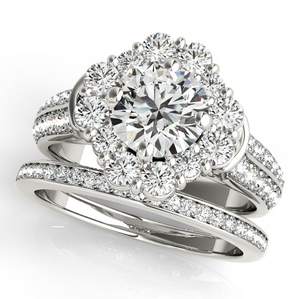 Platinum Round Halo Engagement Ring - Image 3