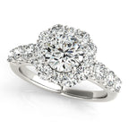 Platinum Round Halo Engagement Ring