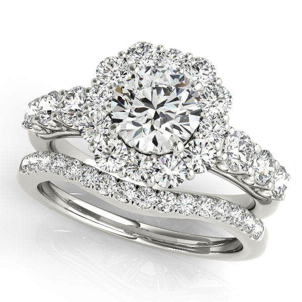 Platinum Round Halo Engagement Ring - Image 3