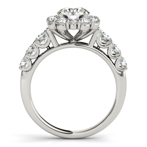 Platinum Round Halo Engagement Ring - Image 2