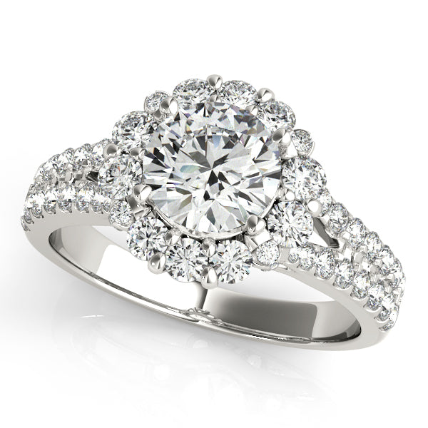 Platinum Round Halo Engagement Ring