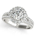 Platinum Round Halo Engagement Ring