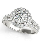 Platinum Round Halo Engagement Ring