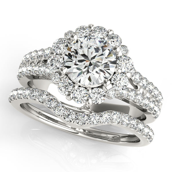 Platinum Round Halo Engagement Ring - Image 3