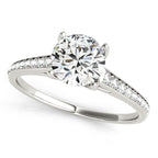 Platinum Single Row Prong Engagement Ring