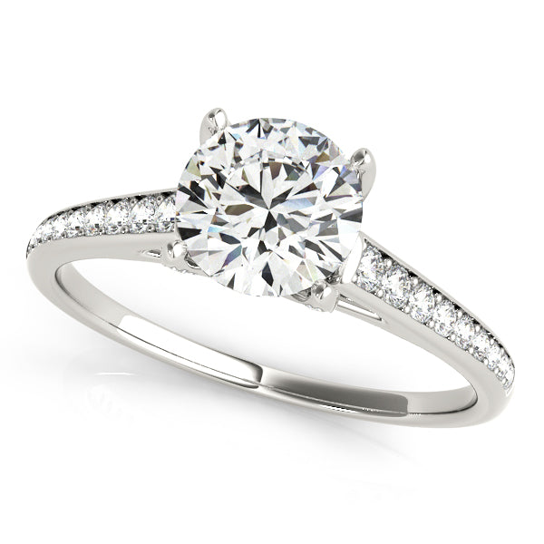 Platinum Single Row Prong Engagement Ring