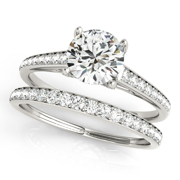 Platinum Single Row Prong Engagement Ring - Image 3