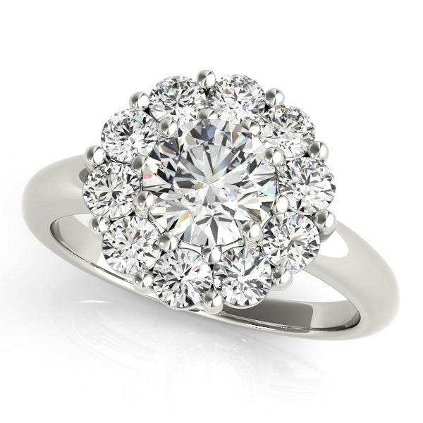 Platinum Round Halo Engagement Ring