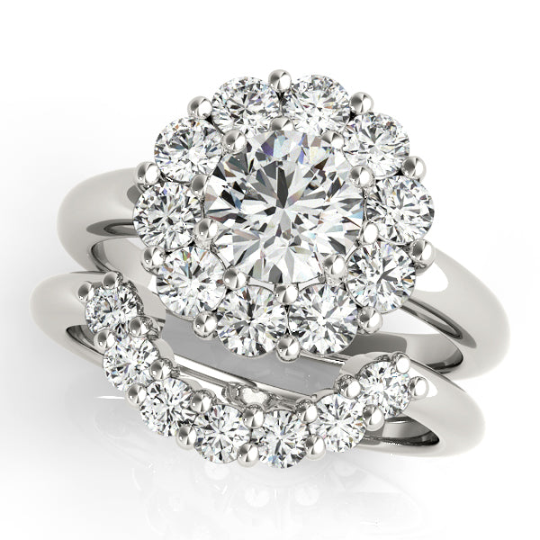 Platinum Round Halo Engagement Ring - Image 3