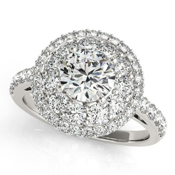 Platinum Round Halo Engagement Ring