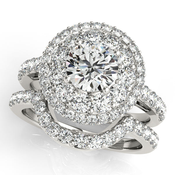 Platinum Round Halo Engagement Ring - Image 3