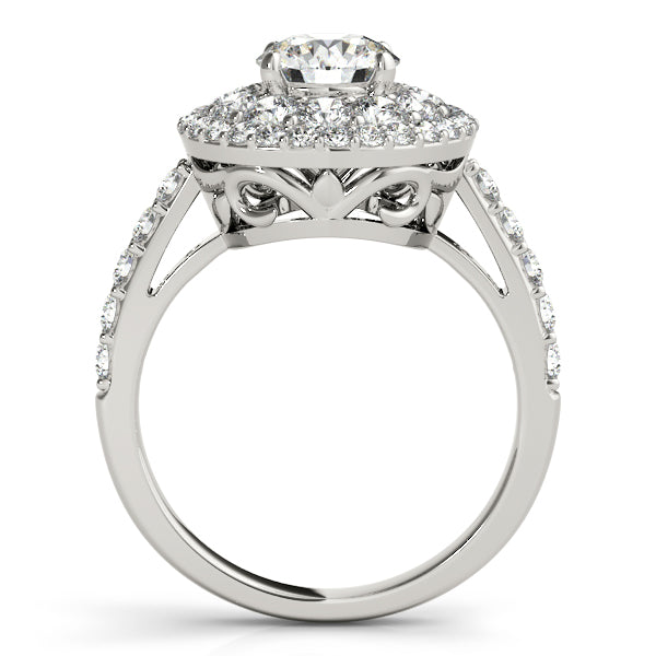 Platinum Round Halo Engagement Ring - Image 2