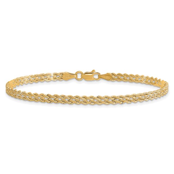 Leslie's 14K 3.0mm Wide Diamond-Cut Double Rope Chain - Image 3