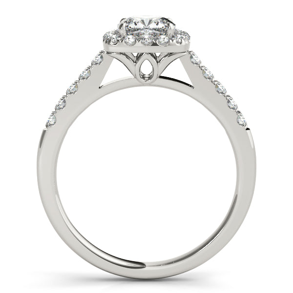Platinum Halo Engagement Ring - Image 2