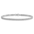 Leslie's 14K White Gold 3.0mm Wide Diamond-Cut Double Rope Chain - Image 3