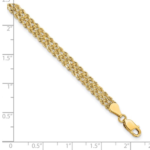 Leslie's 14K 4.5mm Wide Diamond-Cut Triple Rope Chain - Image 4