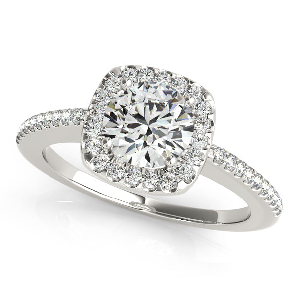 Platinum Round Halo Engagement Ring