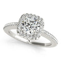 Platinum Round Halo Engagement Ring