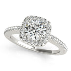 Platinum Round Halo Engagement Ring