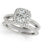 Platinum Round Halo Engagement Ring - Image 3