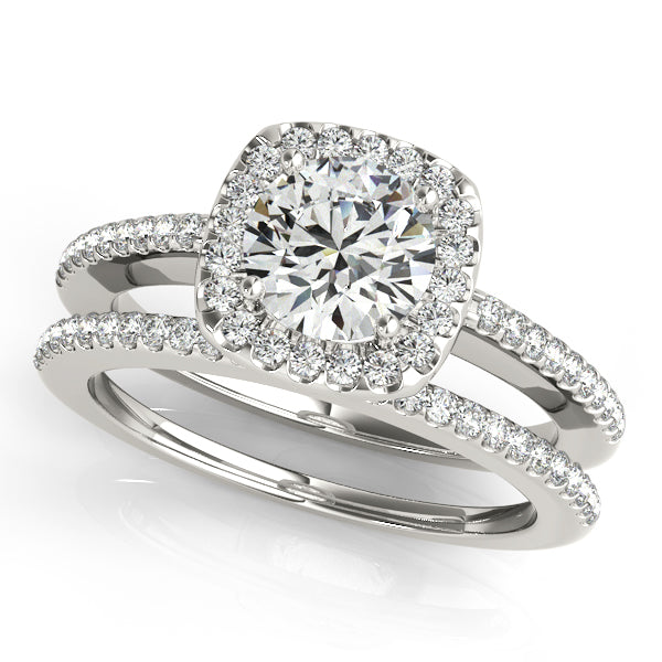 Platinum Round Halo Engagement Ring - Image 3