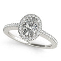 Platinum Oval Halo Engagement Ring