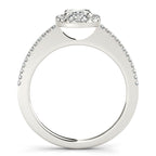 Platinum Oval Halo Engagement Ring - Image 2