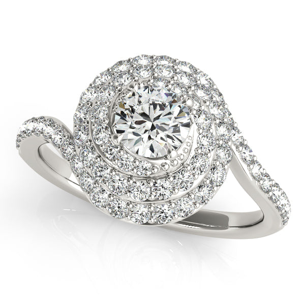 Platinum Round Halo Engagement Ring