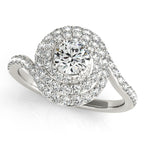 Platinum Round Halo Engagement Ring