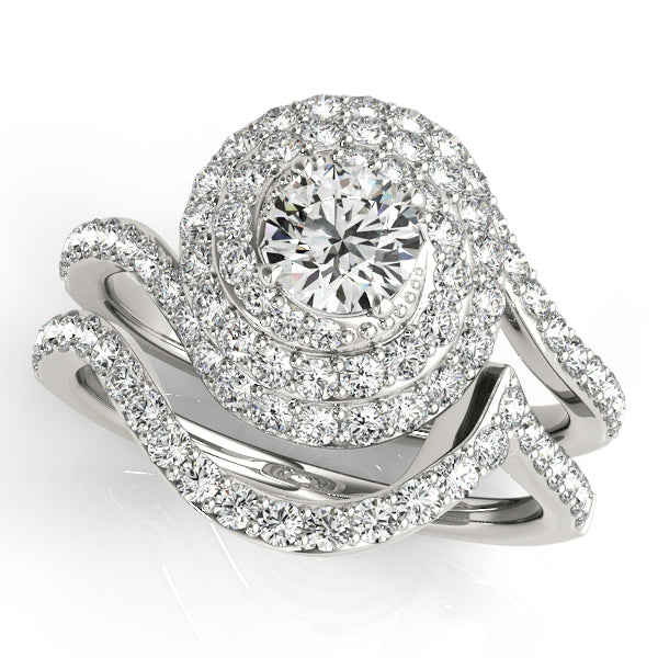 Platinum Round Halo Engagement Ring - Image 3