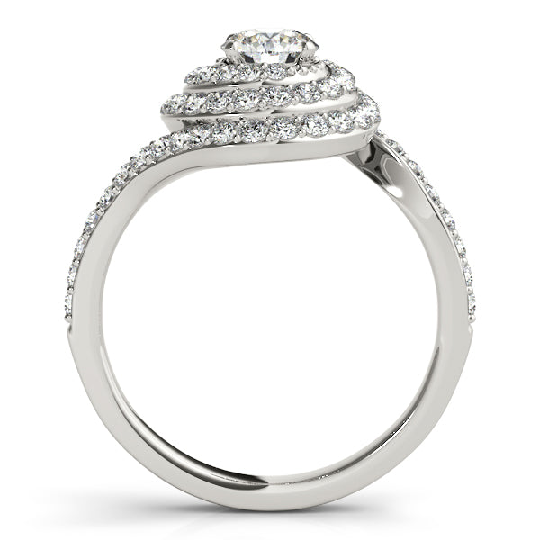 Platinum Round Halo Engagement Ring - Image 2