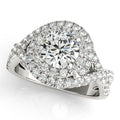 Platinum Round Halo Engagement Ring