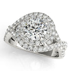 Platinum Round Halo Engagement Ring
