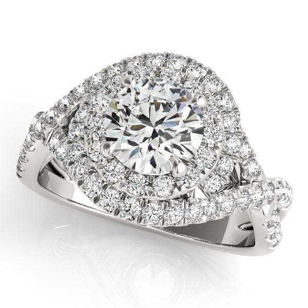 Platinum Round Halo Engagement Ring