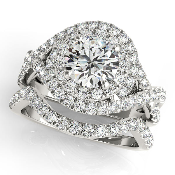 Platinum Round Halo Engagement Ring - Image 3
