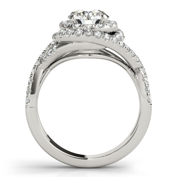 Platinum Round Halo Engagement Ring - Image 2