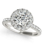 Platinum Round Halo Engagement Ring