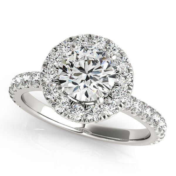 Platinum Round Halo Engagement Ring