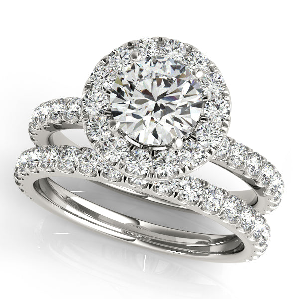 Platinum Round Halo Engagement Ring - Image 3