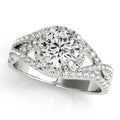 Platinum Halo 2-Row Diamond Band