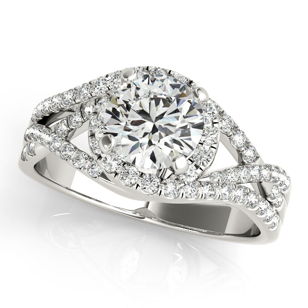 Platinum Halo 2-Row Diamond Band
