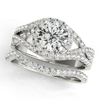 Platinum Halo 2-Row Diamond Band - Image 3
